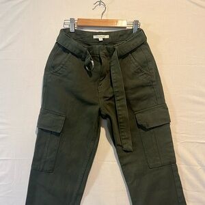 pacsun army green belted cargo pants sz 23